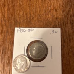 1959 And 1956 Silver Dimes