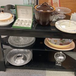 Three tier glass TV stand