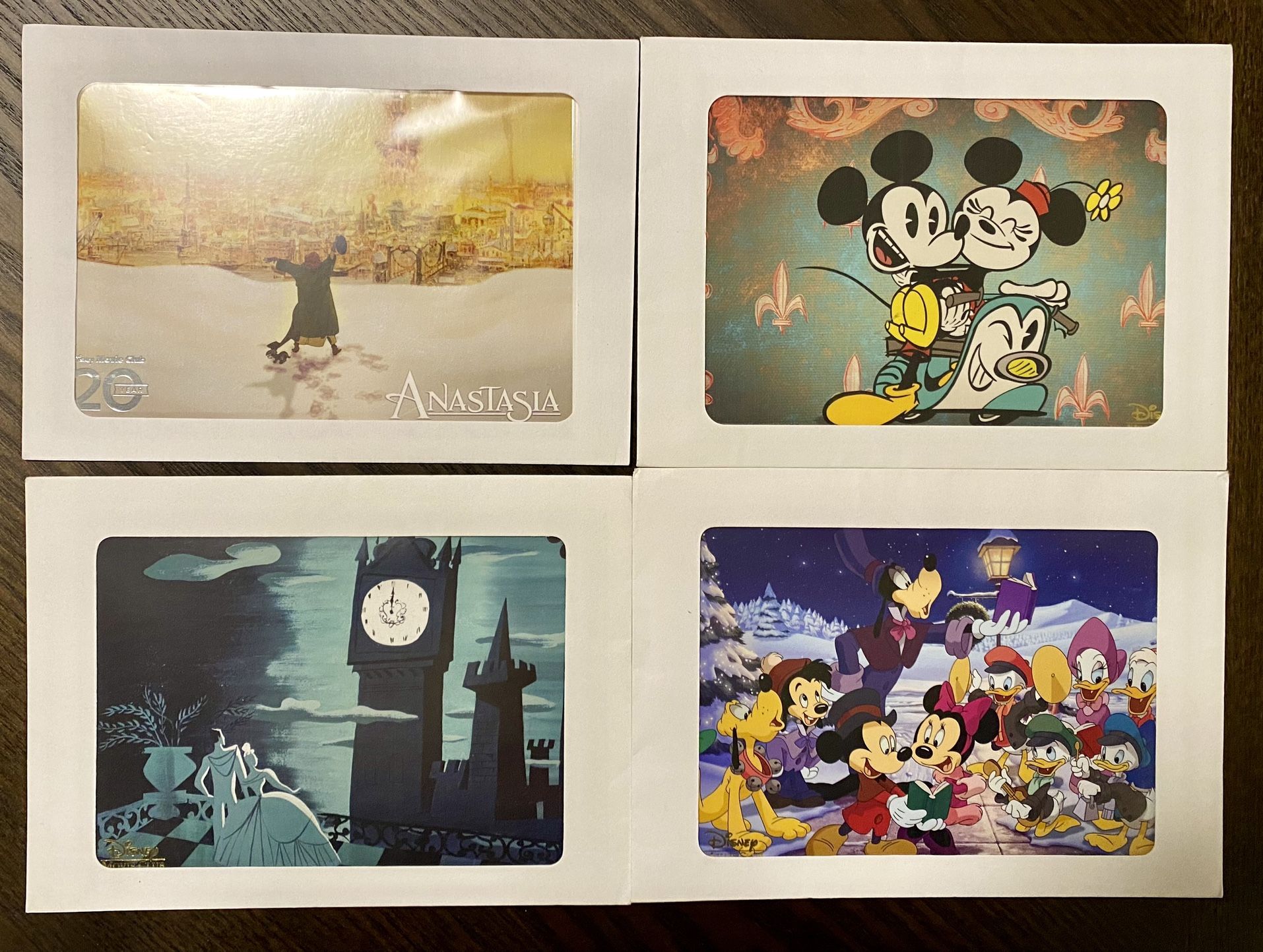 Four Disney's Lithograph Collection Cards