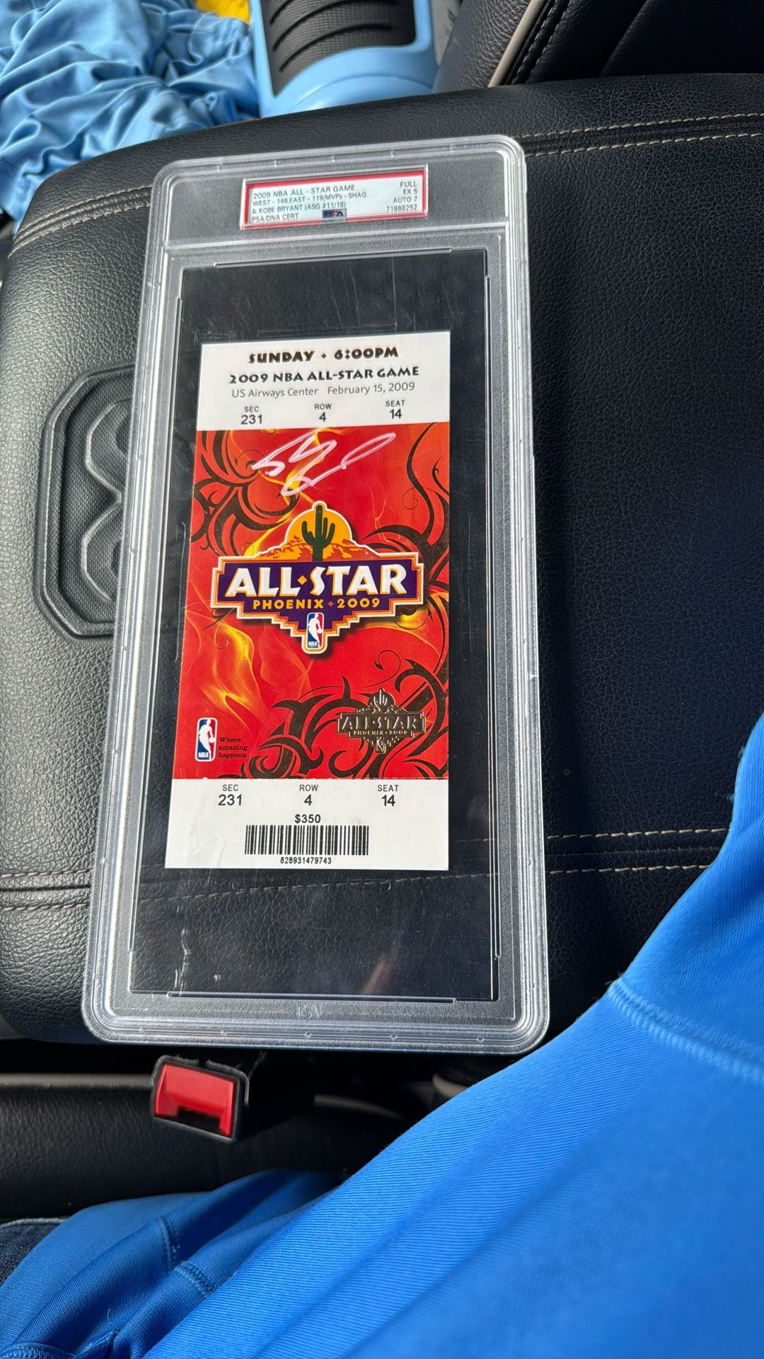 Signed Graded Shaq Allstar Ticket