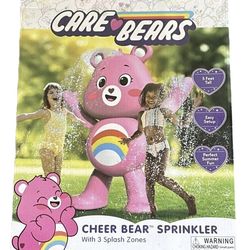 NEW 5ft Pink Rainbow Cheer Care Bear Inflatable Water Play Sprinkler