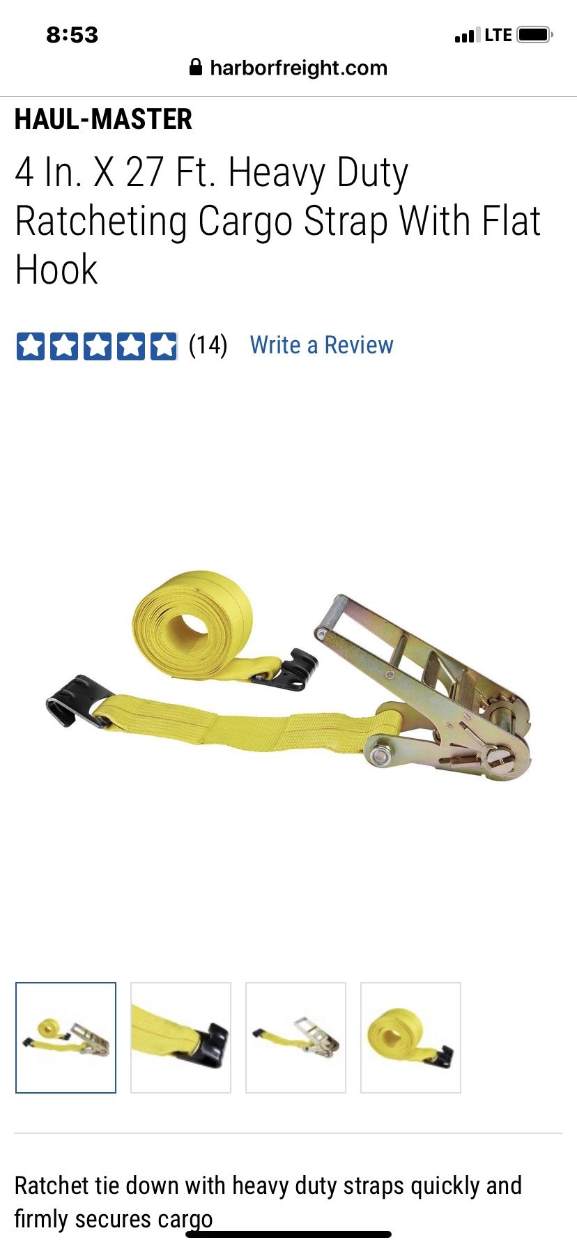 Haul master ratchet tiedown strap