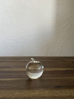 Lead Crystal Apple Shaped Paperweight