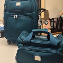 Green Carry-on Luggage With Matching Bag