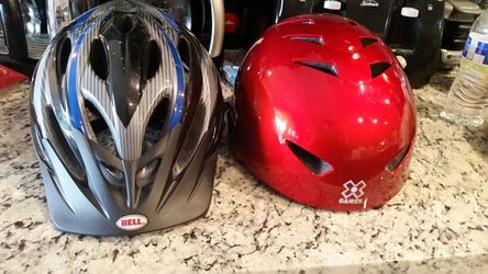 Helmet 10 each the blue is adult size and the red is youth size
