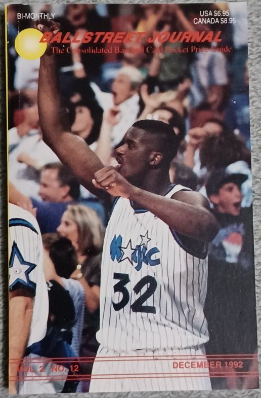 Shaq 1992 Ball Street Journal Vol 2 Dec Price Guide With Cards Inside