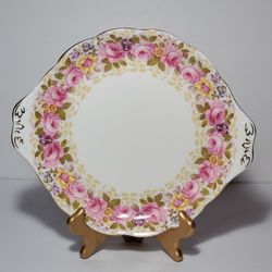 Royal Albert Cake Plate Tray Serena Pink Roses