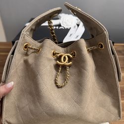 Chanel 25 Grey Suede 