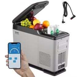 502#Car Refrigerator, 12 Volt Car Armrest Refrigerator Fridge, 15 L Single Zone Portable Freezer, -4℉-68℉ Adjustable Range, 12/24V DC and 100-240V AC