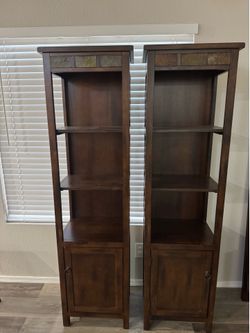 Two Book shelf brown color good shape