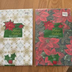 Christmas Vinyl Tablecloths 60” Round (2)