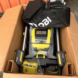RYOBI 40V HP BRUSHLESS 21 IN. CORDLESS BATTERY WALK BEHIND MULTI BLADE SELF PROPELLED MOWER (2) 6.0 AH BATTERY & CHANGER (NEW)