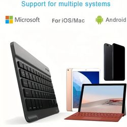 Wireless Bluetooth 3.0 Keyboard – USB Rechargeable, 10m Range, LED Indicators