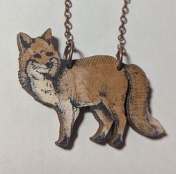 Wood Fox Necklace Homemade