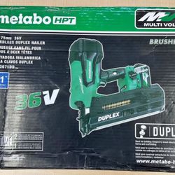 Brand New Metabo 36V Duplex Nailer with Box of 3.5” Nails