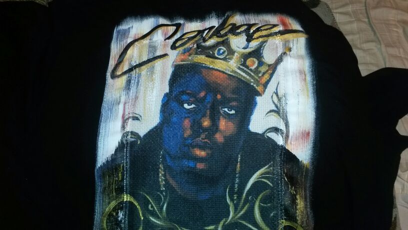 Cerbae Notorious B.I.G Kings Of Hip Hop painted T-shirt 4XLT