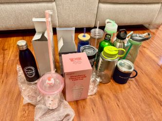 Bundle: Tumblers,  Coffee Travel Cups Mugs with Straw