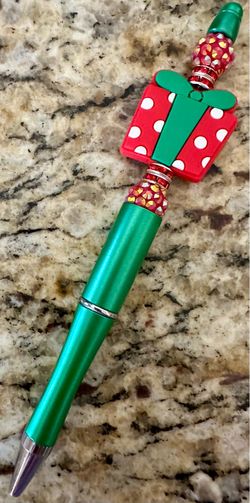 Christmas Present Beaded Pen