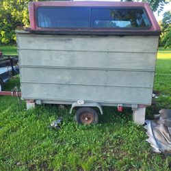 4x8 Trailer For Sale Was Making A Ground Blind On Wheels Will Make A Gray Trash Trailer Cap On The Top Came Off Of A Toyota Tacoma Metal Sides Needs P