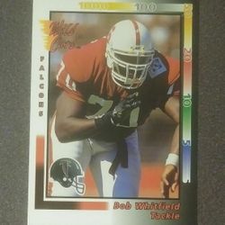 1992 Wild Card Bob Whitfield Atlanta Falcons #226 Rookie RC Football Card Collectible Vintage Sports NFL Trading Professional Pro