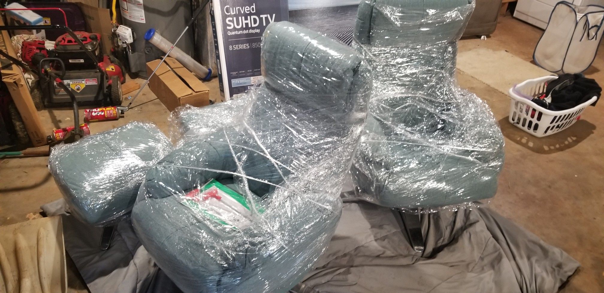 Sten Fabric Swivel ProLounger Recliner and Ottoman (2)