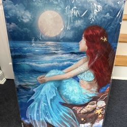 SDYA Aesthetic Mermaid Moon Night Canvas Print 24"x 36"