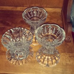  Princess House Crystal Candle Holders