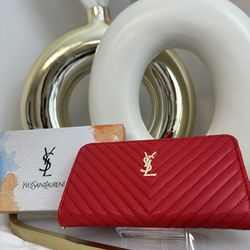 Luxury Red Long Wallet