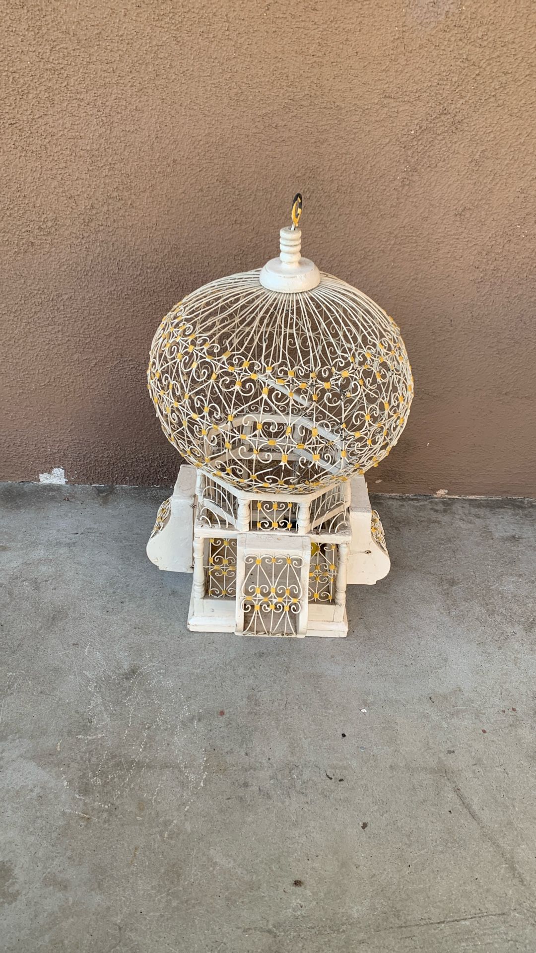 Vintage White Taj Mahal Inspired Bird Cage