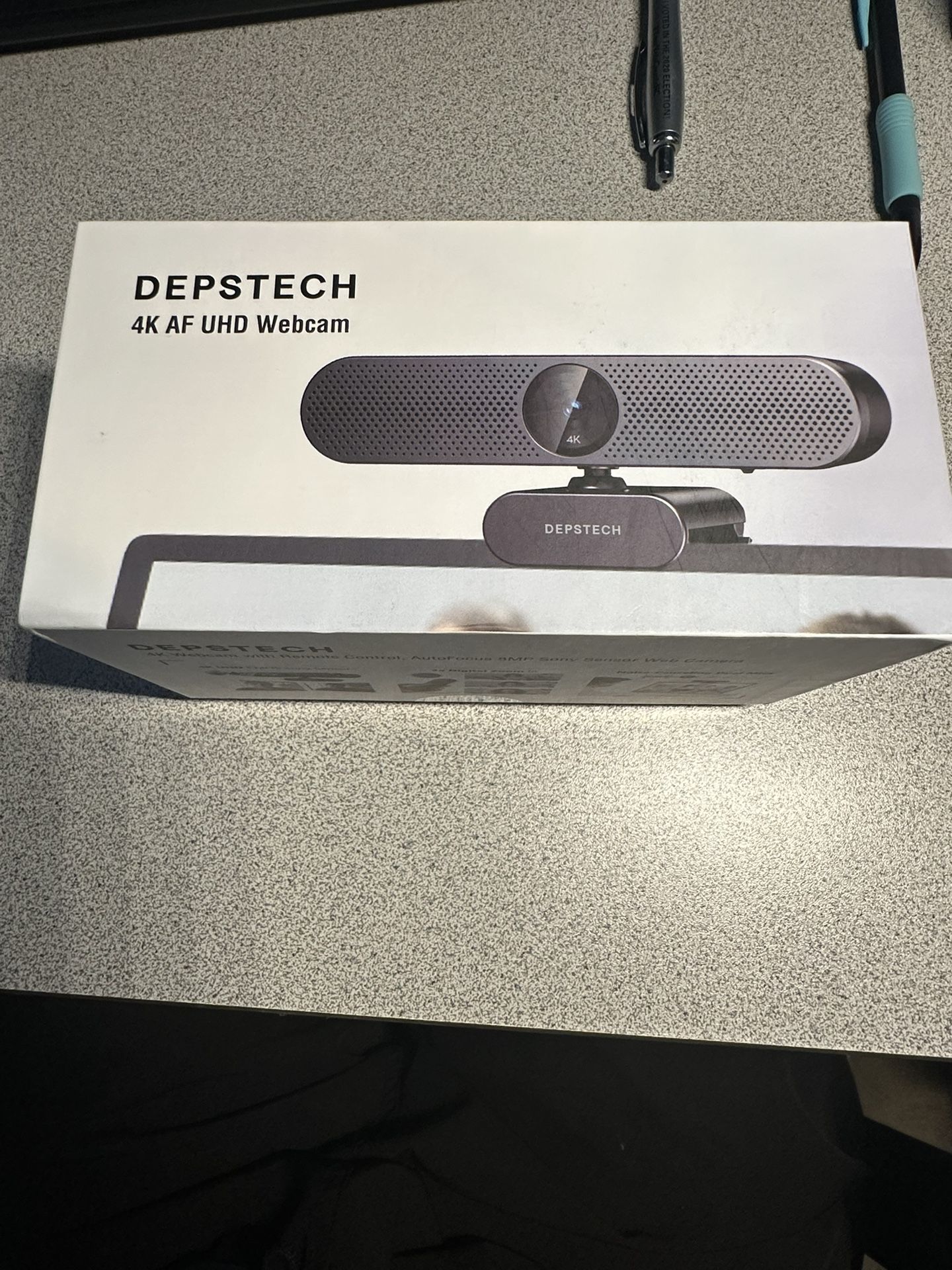 DEPSTECH Webcam 4K, Zoomable Webcam with Microphone and Remote, Equipped with Sony Sensor, 3X Digital Zoom, Noise-Canceling Mics, Auto-Focus Computer 