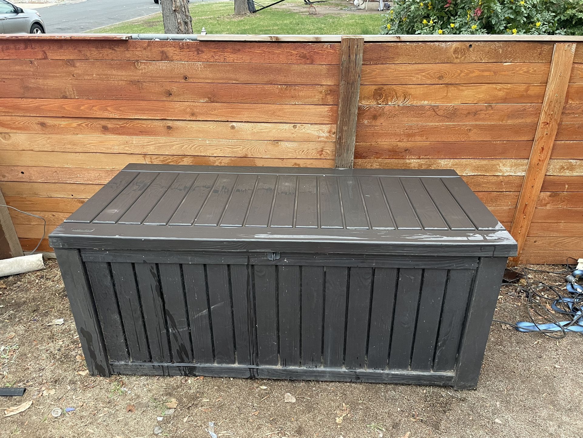 Keter Westwood 150 Gallon All Weather Outdoor Patio Storage Deck Box and Bench