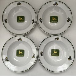 Set of 4 John Deere by Gibson Tractor 9" Bowls
