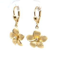 14k Gold Flower Earrings With CZs NOT DIAMONDS 3.5G 127984 12