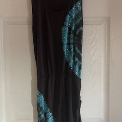 Venus Brown/Aqua Tie Dye Dress With Studs Size M