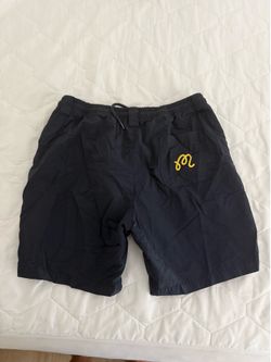 Men Malbon swim nylon shorts size XL navy and yellow