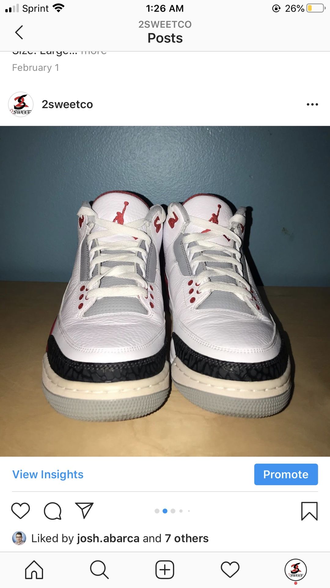 Air Jordan 3 Fire Red size 8