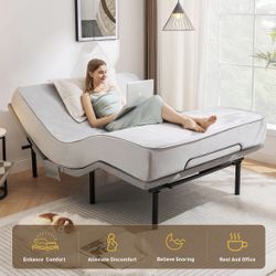 Adjustable Queen Size Bed Frame With Massage Base 