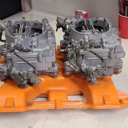 Mopar 413 Dual Quad Intake Manifold W/ Carter Carbs.