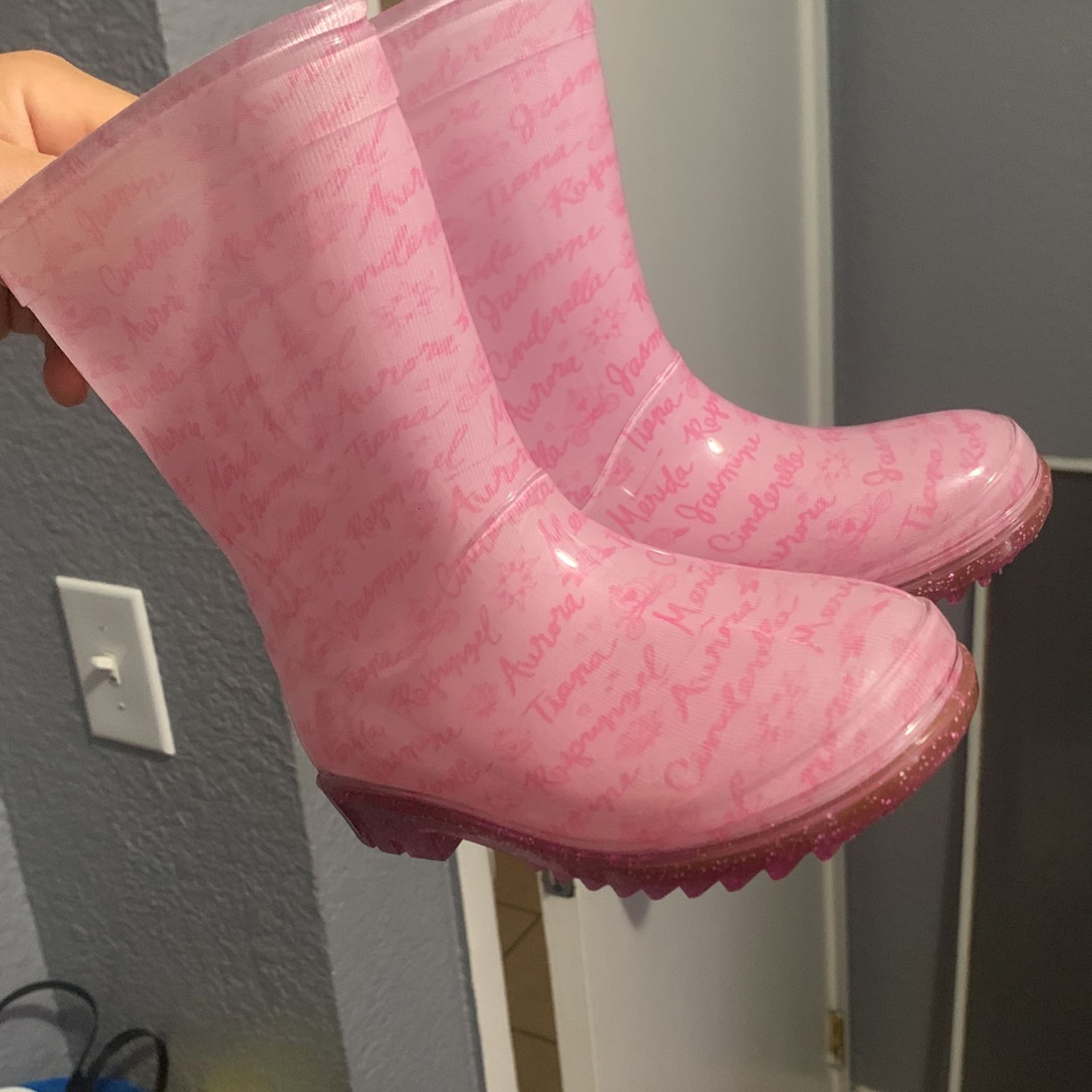 Disney Princess Girls Rain Boots Size 10