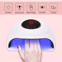 UV Nail Lamp Manicure Gel For Polish 90W 3 Timer Settings