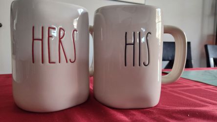 His Hers Coffee Tea Mugs Cups 16oz