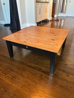 Square Wood Coffee Table with Drawer