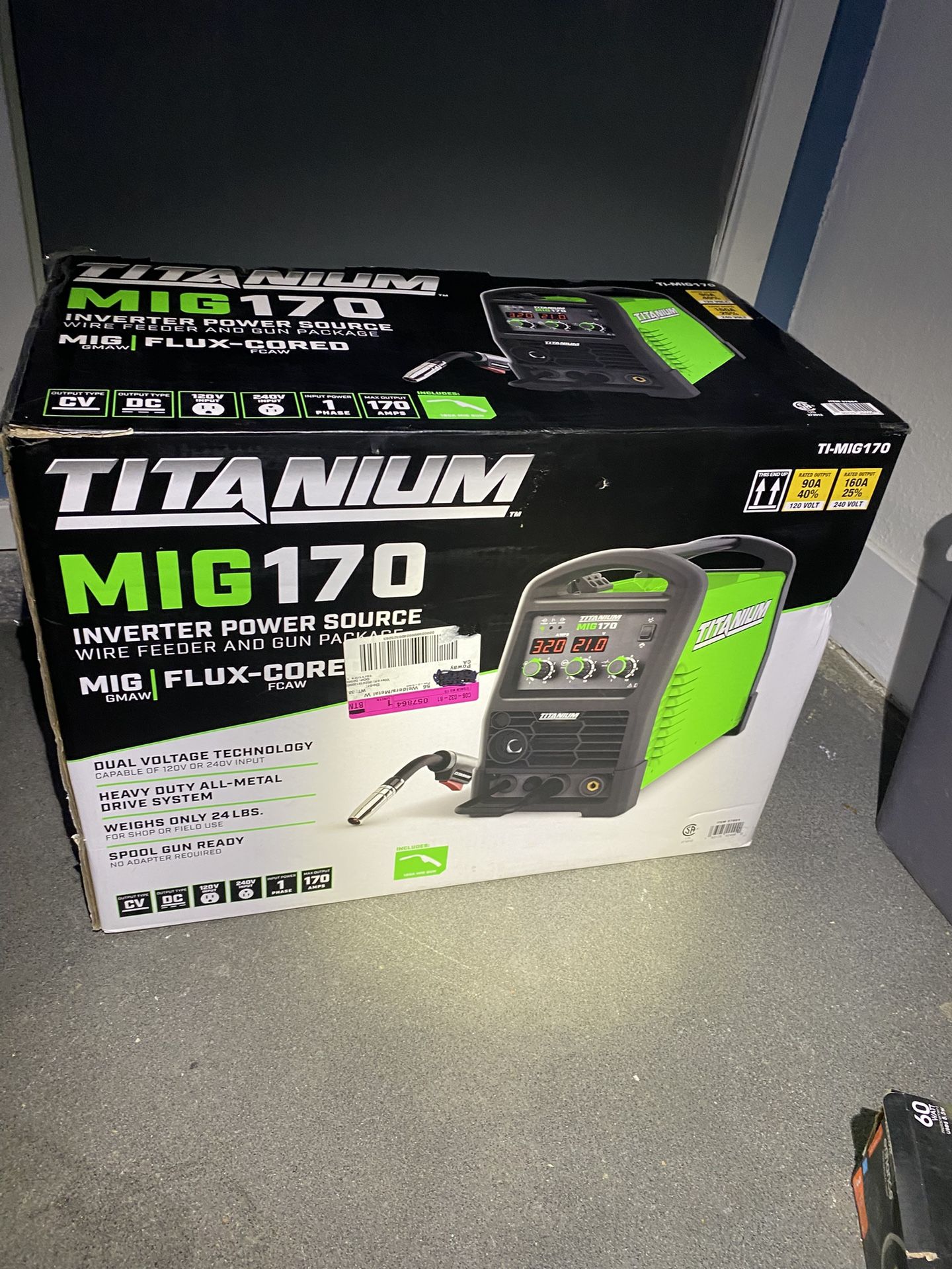 Titanium MIG 170 Inverter Power Source Wire Feeder & Gun Package Welder