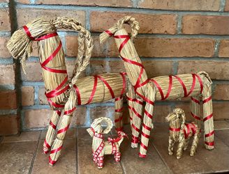 Straw Christmas Goats Swedish Tradition 
