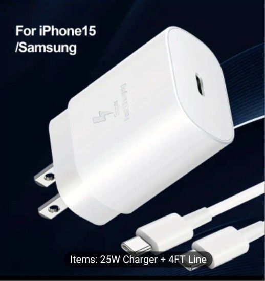 Type C Charging Cable With 25w USB C CHARGER
