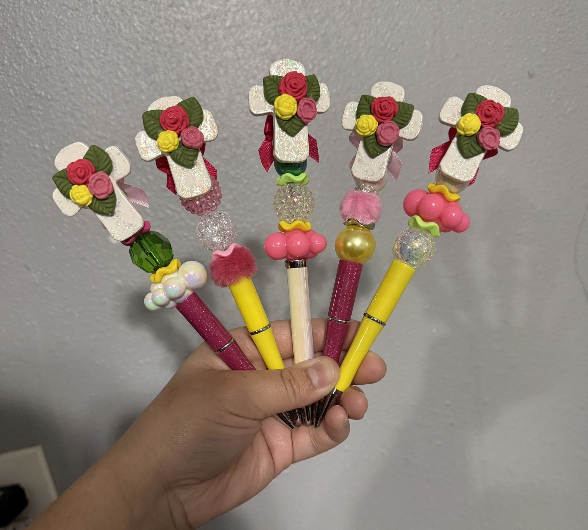 Cruz Beadable Pen, Polymer Clay, Beadable Pen With Replacement Ink 7mm, Black