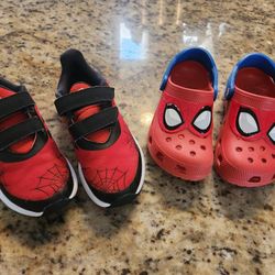 Spiderman Crocs And Addidas Sneakers