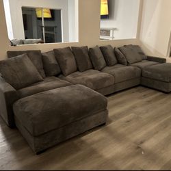Brand New Modular Super Plush Corduroy Sectional Set