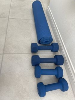 Yoga Mat And Dumbbells