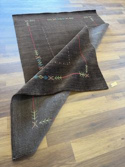Brown wool gabbeh Rug